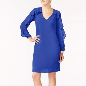 Blue Long-sleeved Thalia Sodi Shift Dress